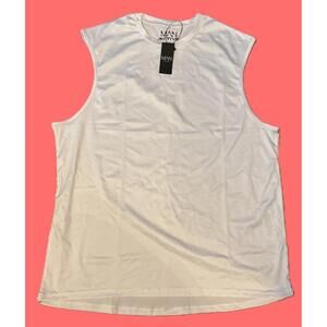 boohooMAN Man Active White Lightweight Essentials Tank Top Men's Size M NEW NWT